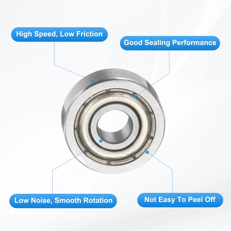 604ZZ 4x12x4mm Deep Groove Ball Bearing, 20Pcs Metal Sealed Industrial Bearing