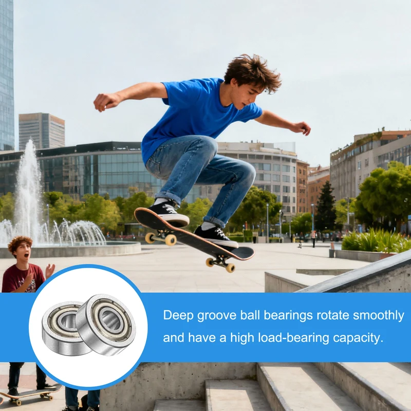 604ZZ 4x12x4mm Deep Groove Ball Bearing, 20Pcs Metal Sealed Industrial Bearing