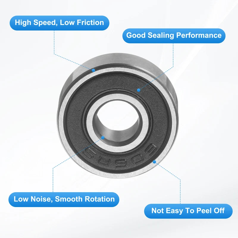 608RS 8x22x7mm Deep Groove Ball Bearing, 8Pcs Plastic Sealed Industrial Bearing