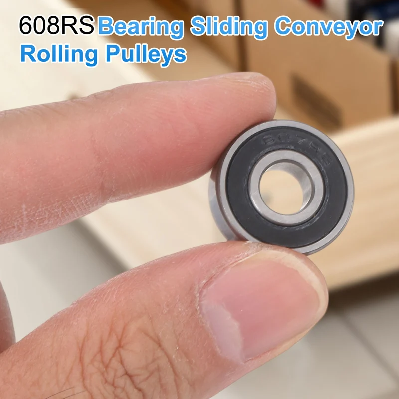 608RS 8x22x7mm Deep Groove Ball Bearing, 8Pcs Plastic Sealed Industrial Bearing
