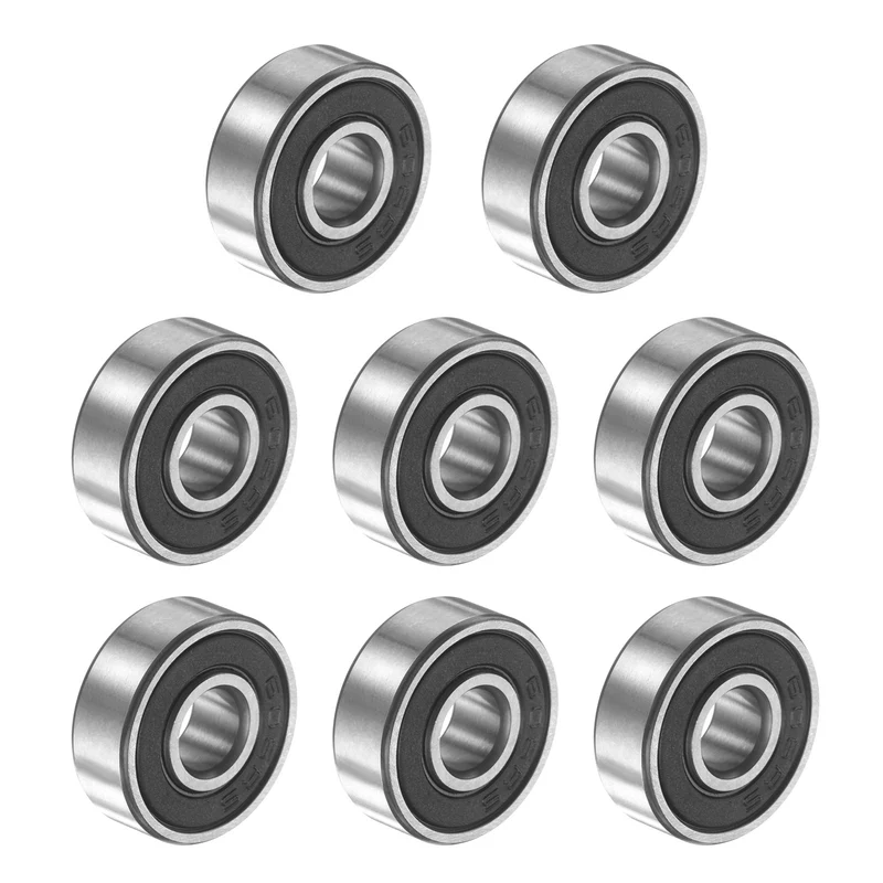 606RS 6x17x6mm Deep Groove Ball Bearing, 8Pcs Plastic Sealed Industrial Bearing