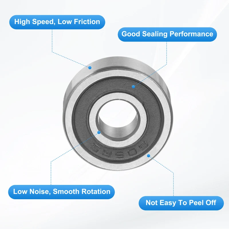 605RS 5x14x5mm Deep Groove Ball Bearing, 8Pcs Plastic Sealed Industrial Bearing