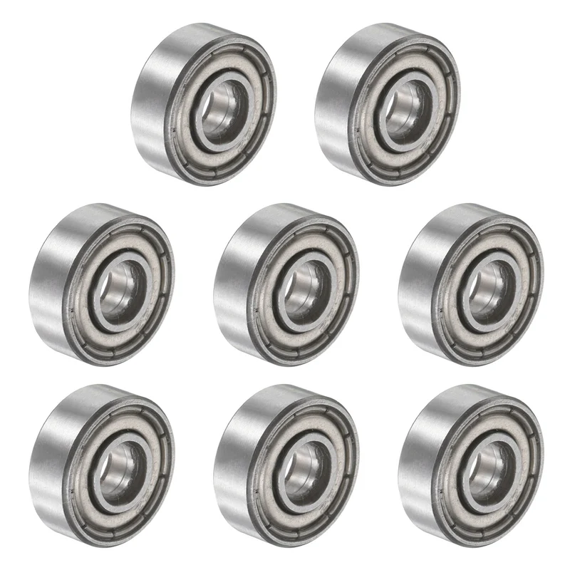 606ZZ 6x17x6mm Deep Groove Ball Bearing, 8Pcs Metal Sealed Industrial Bearing