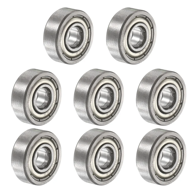 605ZZ 5x14x5mm Deep Groove Ball Bearing, 8Pcs Metal Sealed Industrial Bearing