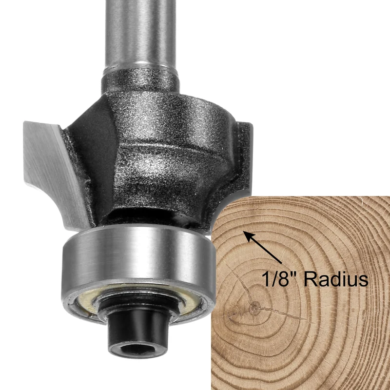 Roundover Router Bit 15/64" Shank 1/8" Radius Carbide Tipped Tool