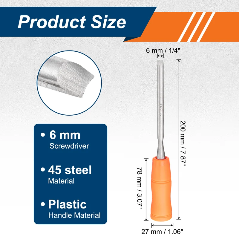 2pcs Wood Chisel 1/4" Outer Beveled Edge Blade Flat Chisel with Handle