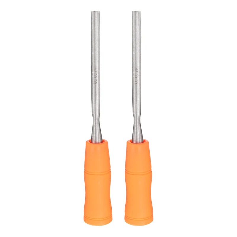 2pcs Wood Chisel 1/4" Inner Beveled Edge Blade Flat Chisel with Handle