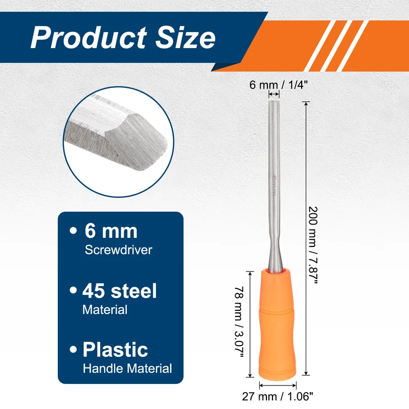 2pcs Wood Chisel 1/4" Inner Beveled Edge Blade Flat Chisel with Handle