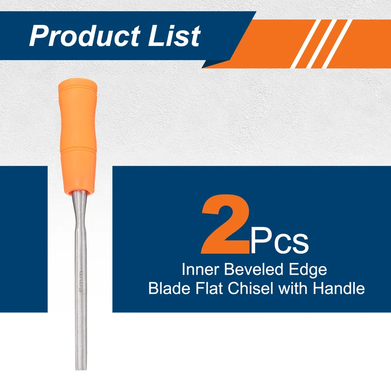 2pcs Wood Chisel 1/4" Inner Beveled Edge Blade Flat Chisel with Handle