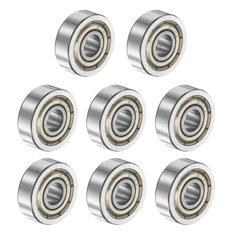 604ZZ 4x12x4mm Deep Groove Ball Bearing, 8Pcs Metal Sealed Industrial Bearing