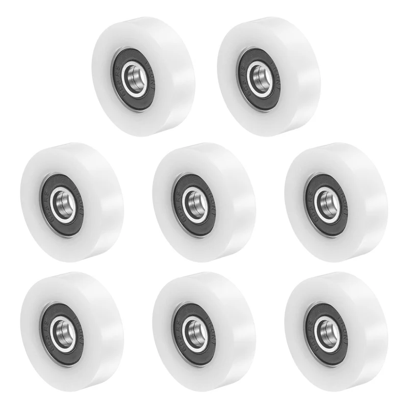 8x36x10mm Ball Bearing Guide Pulley Roller, 8PCS Nylon Round Wheel 608RS