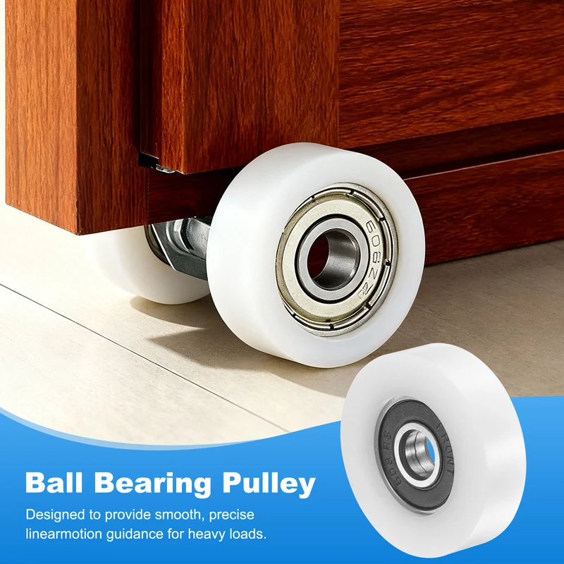 8x36x10mm Ball Bearing Guide Pulley Roller, 4PCS Nylon Round Wheel 608RS
