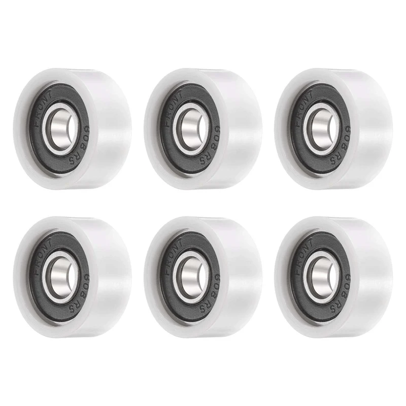 8x26x11mm Ball Bearing Guide Pulley Roller, 8PCS Nylon Round Wheel 608RS