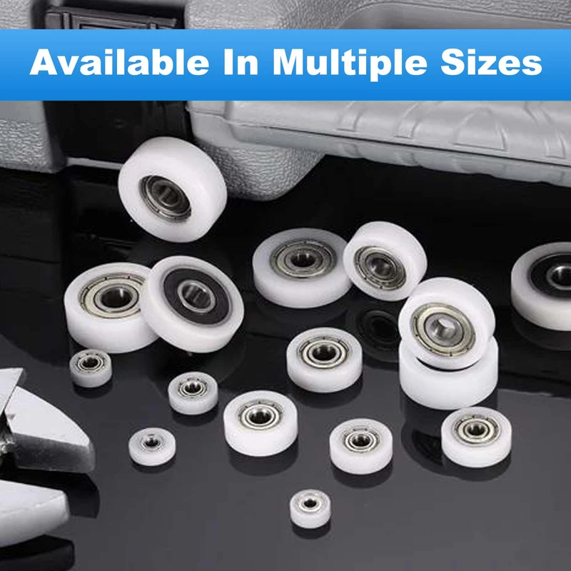 8x26x11mm Ball Bearing Guide Pulley Roller, 8PCS Nylon Round Wheel 608RS