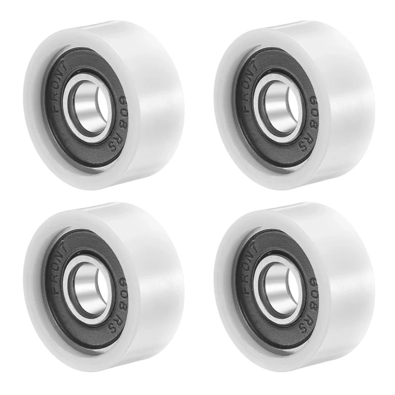 8x26x11mm Ball Bearing Guide Pulley Roller, 4PCS Nylon Round Wheel 608RS