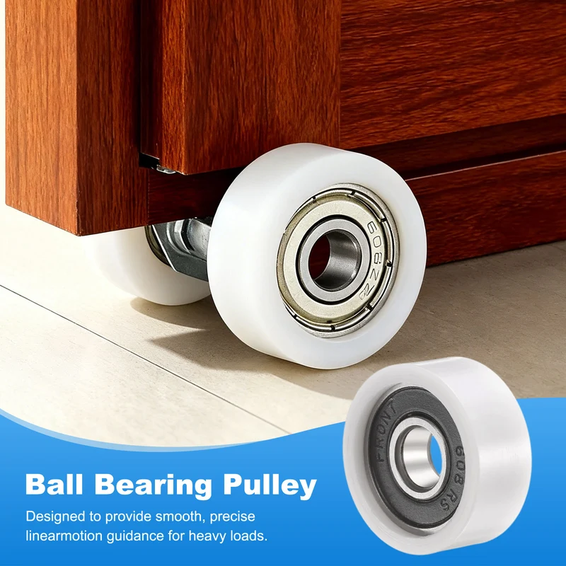 8x26x11mm Ball Bearing Guide Pulley Roller, 4PCS Nylon Round Wheel 608RS