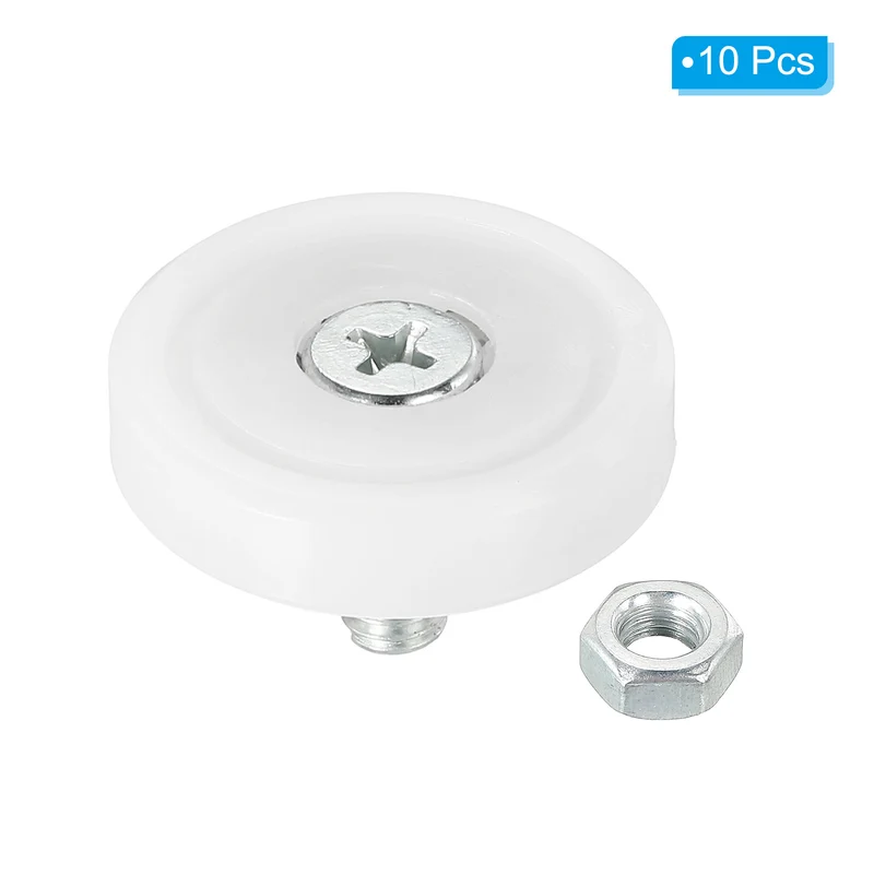 10Pack 29mm Drawer Rollers Plastic Drawer Pulley Bearing Small Pulley with Nuts