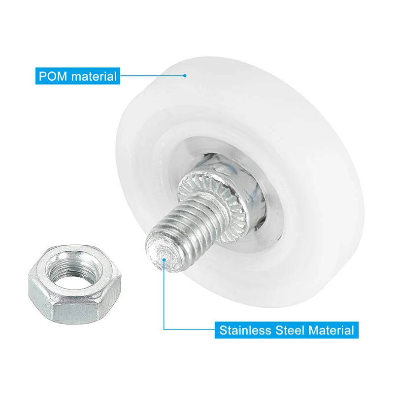 10Pack 29mm Drawer Rollers Plastic Drawer Pulley Bearing Small Pulley with Nuts
