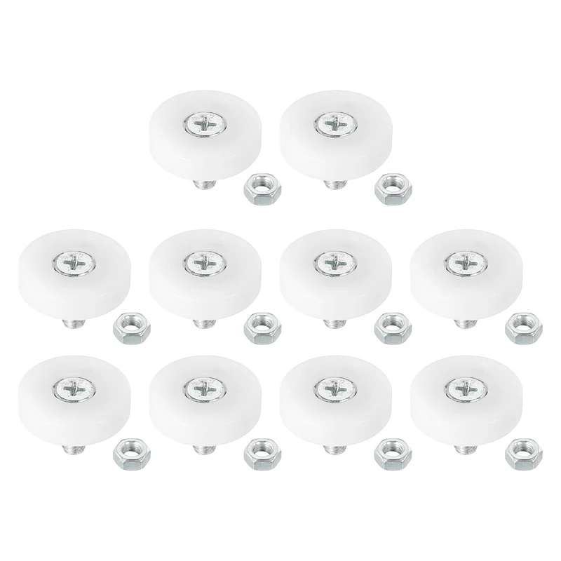 10Pack 26mm Drawer Rollers Plastic Drawer Pulley Bearing Small Pulley with Nuts