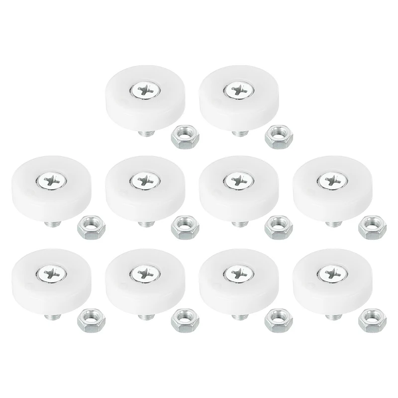 10Pack 25mm Drawer Rollers Plastic Drawer Pulley Bearing Small Pulley with Nuts