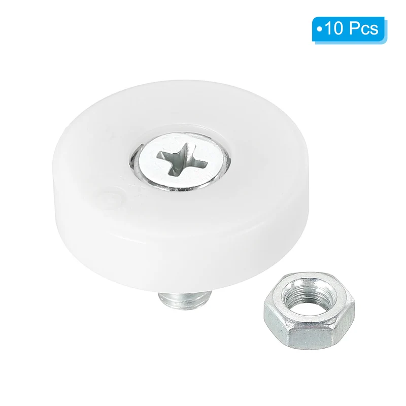 10Pack 25mm Drawer Rollers Plastic Drawer Pulley Bearing Small Pulley with Nuts