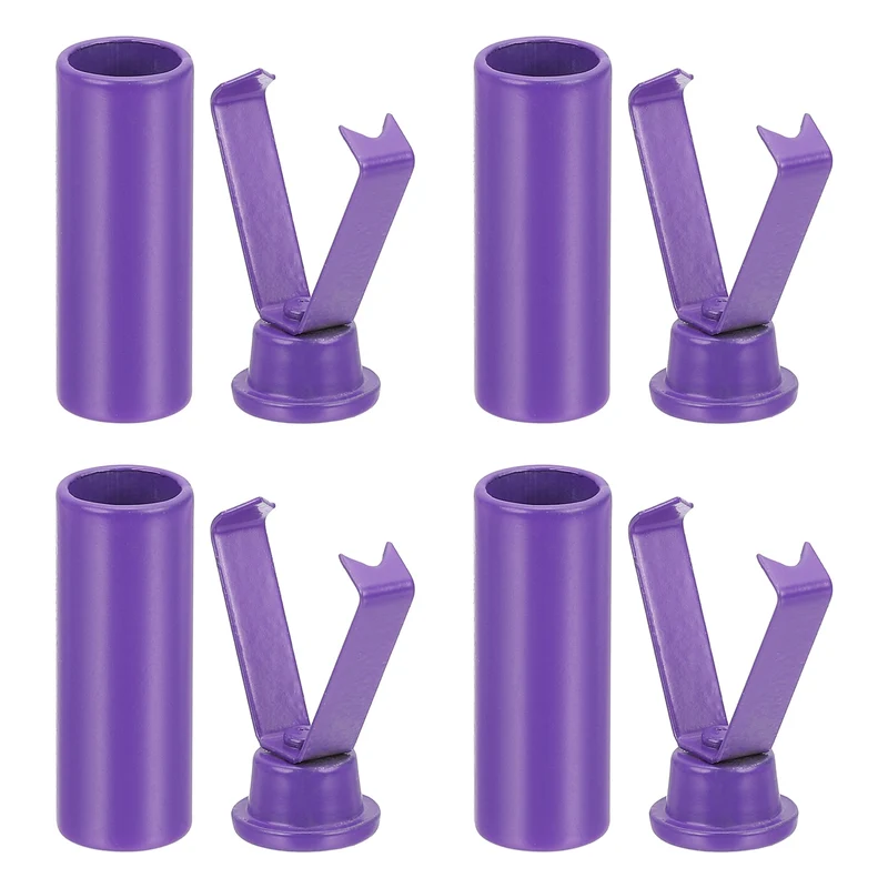 0.8 Inch Aglets for Shoelaces, 4 Pcs Metal Aglets Replacement Tips, Purple