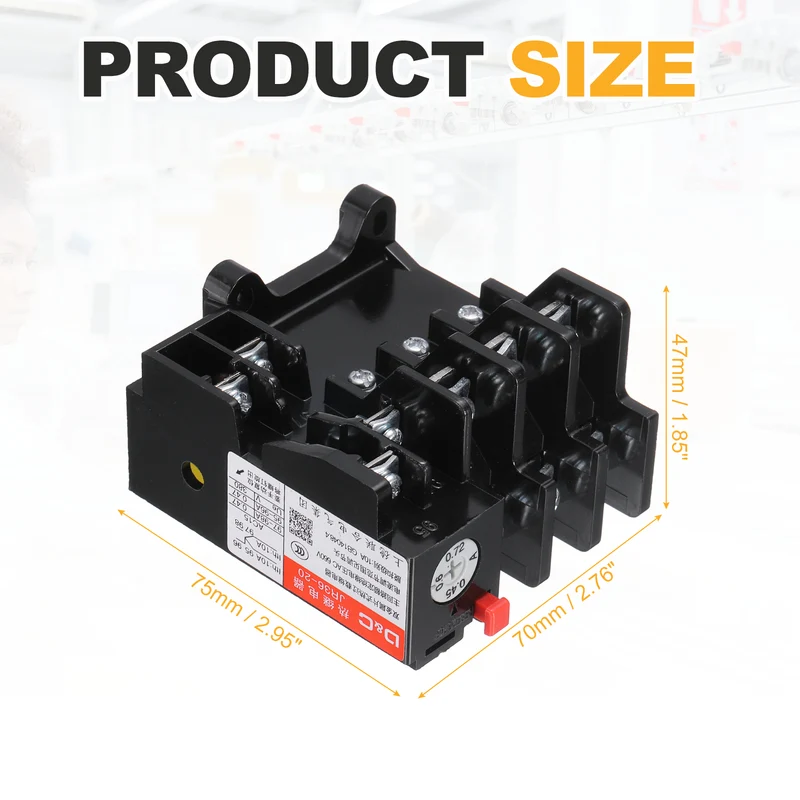 JR36-20 1NO 1NC AC220V/380V 0.45-0.72A Range Electric Thermal Overload Relay