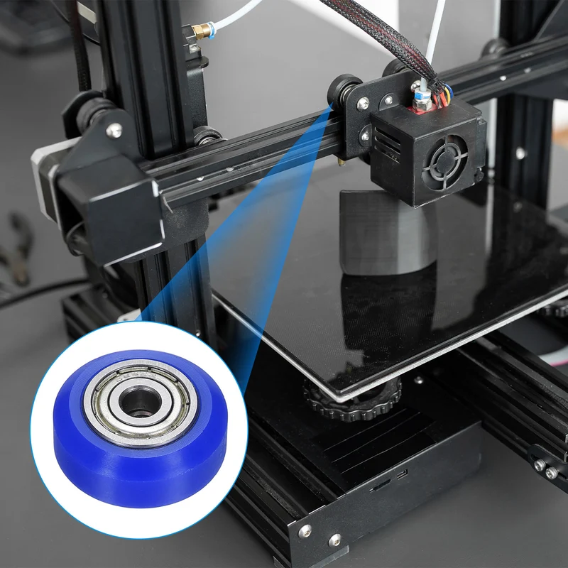 4Pcs 3D Printer Wheel with 625ZZ Linear Bearing for 3D Printer, Blue