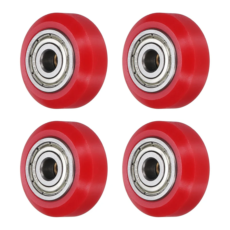 4Pcs 3D Printer Wheel with 625ZZ Linear Bearing for 3D Printer, Red