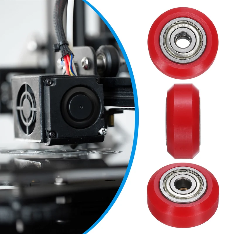 4Pcs 3D Printer Wheel with 625ZZ Linear Bearing for 3D Printer, Red