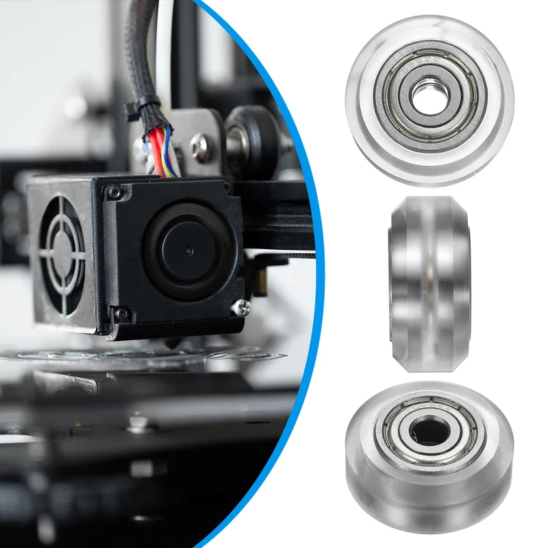 4Pcs 3D Printer Wheel with 625ZZ Linear Bearing for 3D Printer, Transparent