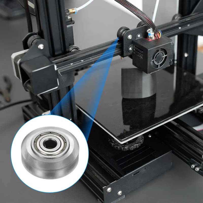 4Pcs 3D Printer Wheel with 625ZZ Linear Bearing for 3D Printer, Transparent