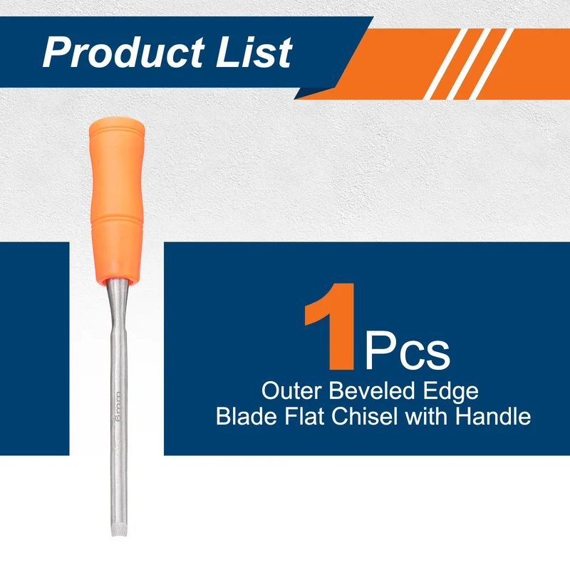 Wood Chisel 1/4" Outer Beveled Edge Blade Flat Chisel with Handle