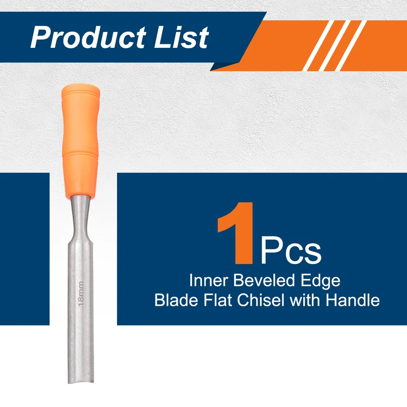 Wood Chisel 11/16" Inner Beveled Edge Blade Flat Chisel with Handle