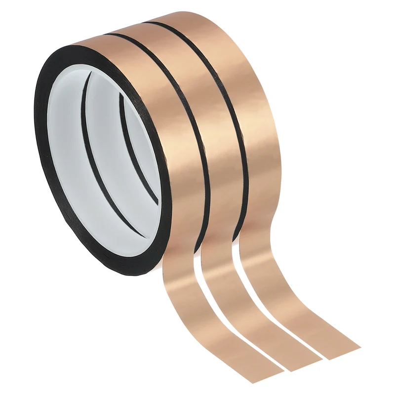 3 Pcs Metalized Polyester Film Tape 9/16 in x 55 Yard Champagne Gold