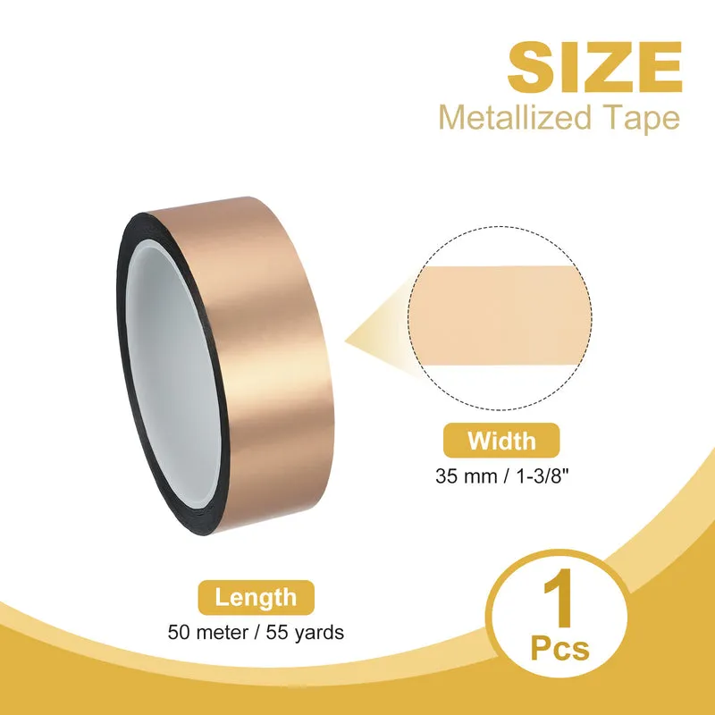 Metalized Polyester Film Tape 1-3/8 in x 55 Yard Champagne Gold