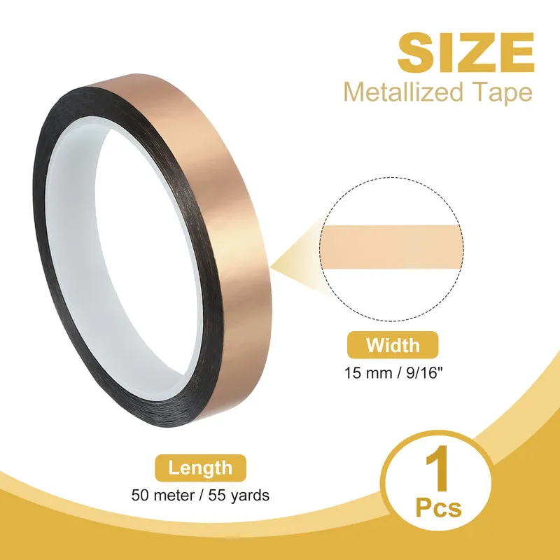 Metalized Polyester Film Tape 9/16 in x 55 Yard Champagne Gold