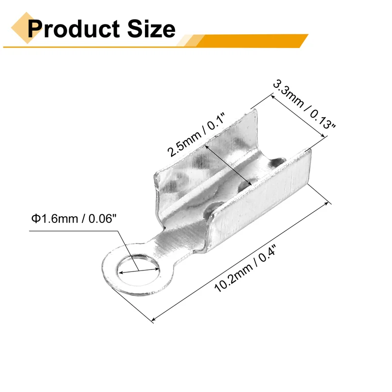 600 Pcs Fold Over Cord Ends, 10.2x2.5mm Ribbon Crimp Ends Cap (White K)