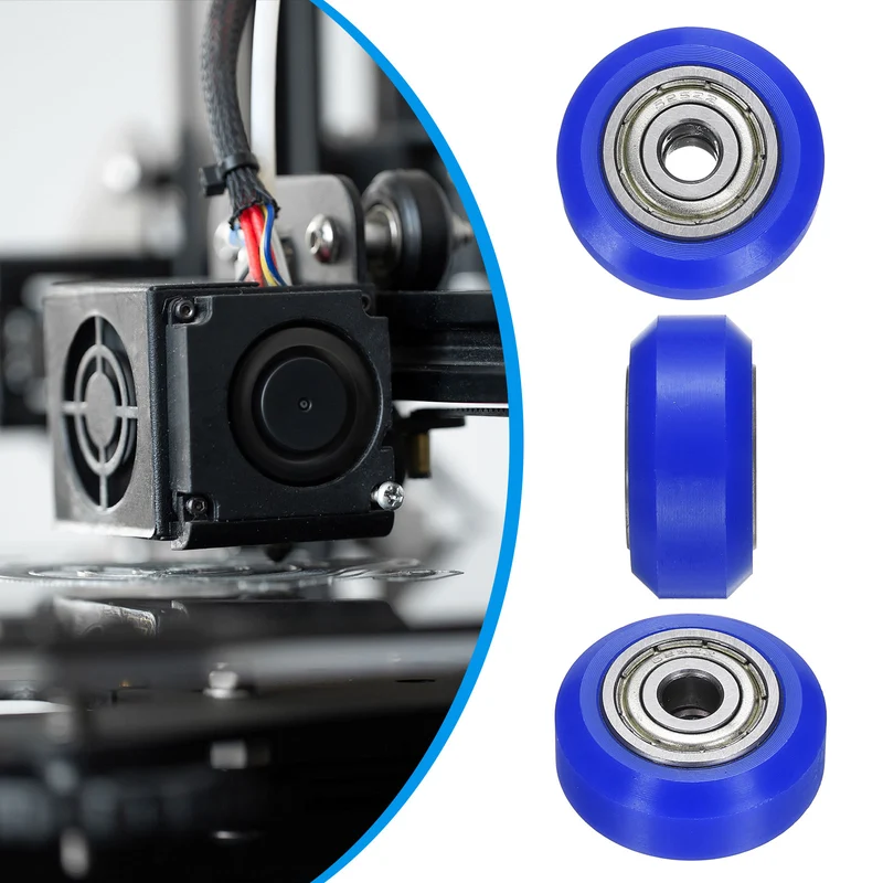 8Pcs 3D Printer Wheel with 625ZZ Linear Bearing for 3D Printer, Blue