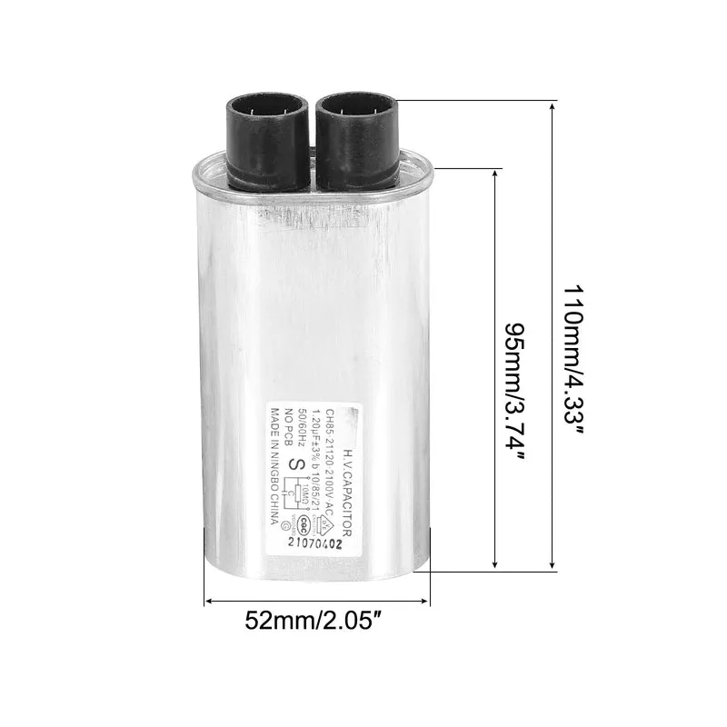 Microwave Capacitor Replacement High Voltage Oven Capacitor 2100VAC 1.20uf 2Pcs