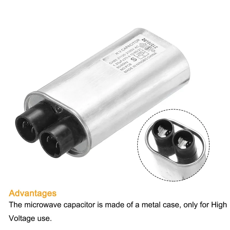 Microwave Capacitor Replacement High Voltage Oven Capacitor 2100VAC 1.20uf