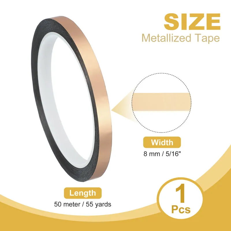 Metalized Polyester Film Tape 5/16 in x 55 Yard Champagne Gold