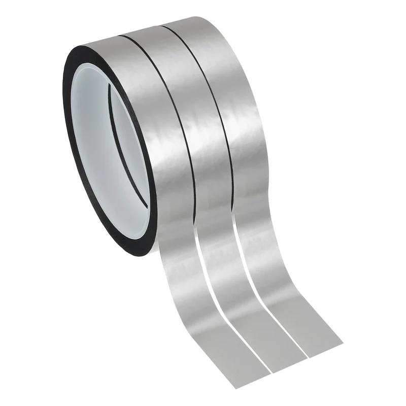 3 Pcs Metalized Polyester Film Tape 11/16 in x 55 Yard Matte Silver