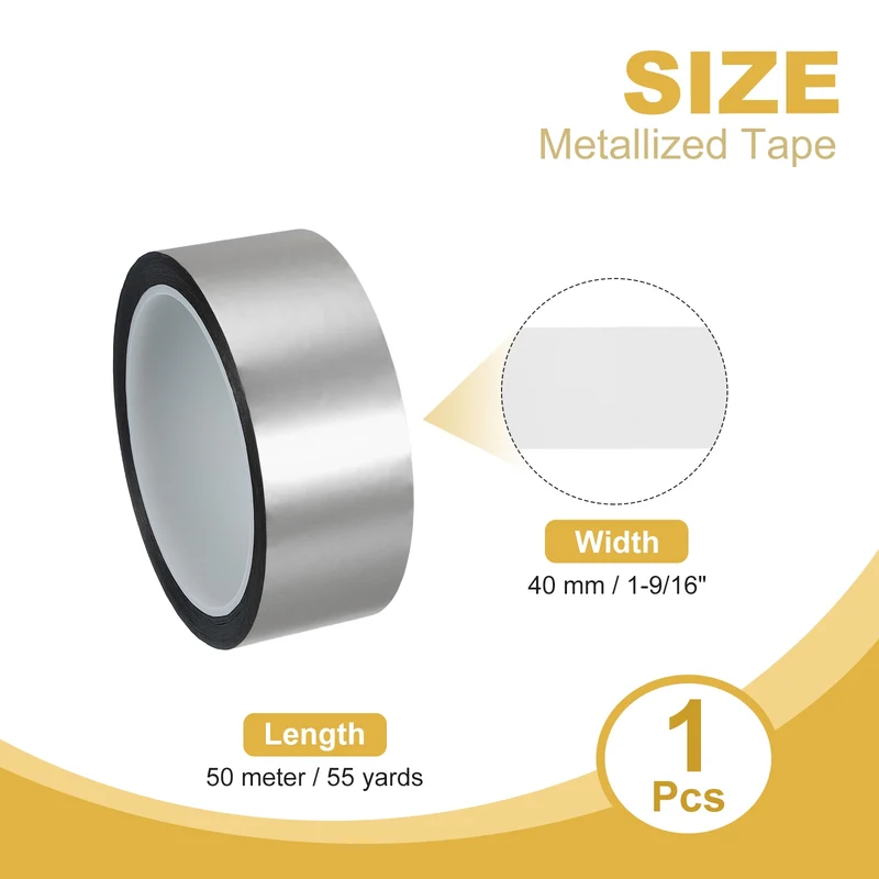 Metalized Polyester Film Tape 1-9/16 in x 55 Yard Matte Silver