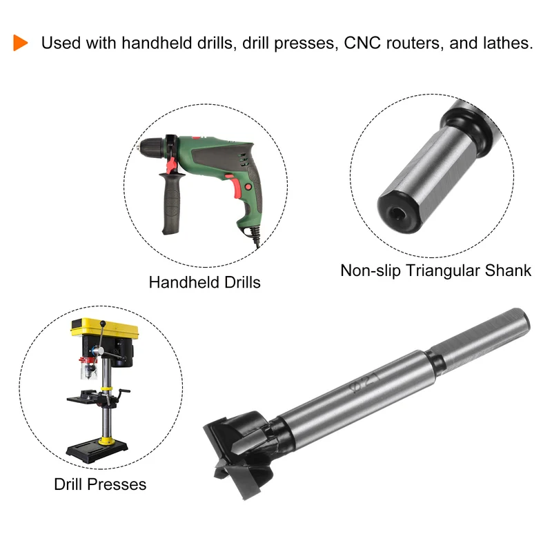 Forstner Drill Bit 21mm (13/16") K30/C1 Carbide Wood Hinge Hole Opener