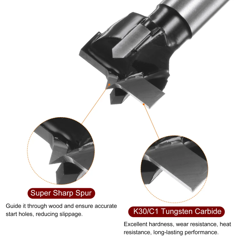 Forstner Drill Bit 19mm (3/4") K30/C1 Carbide Wood Hinge Hole Opener