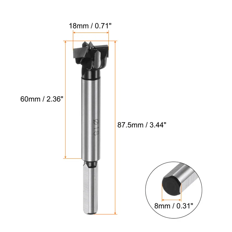 Forstner Drill Bit 18mm 23/32" K30/C1 Carbide Wood Hinge Hole Opener