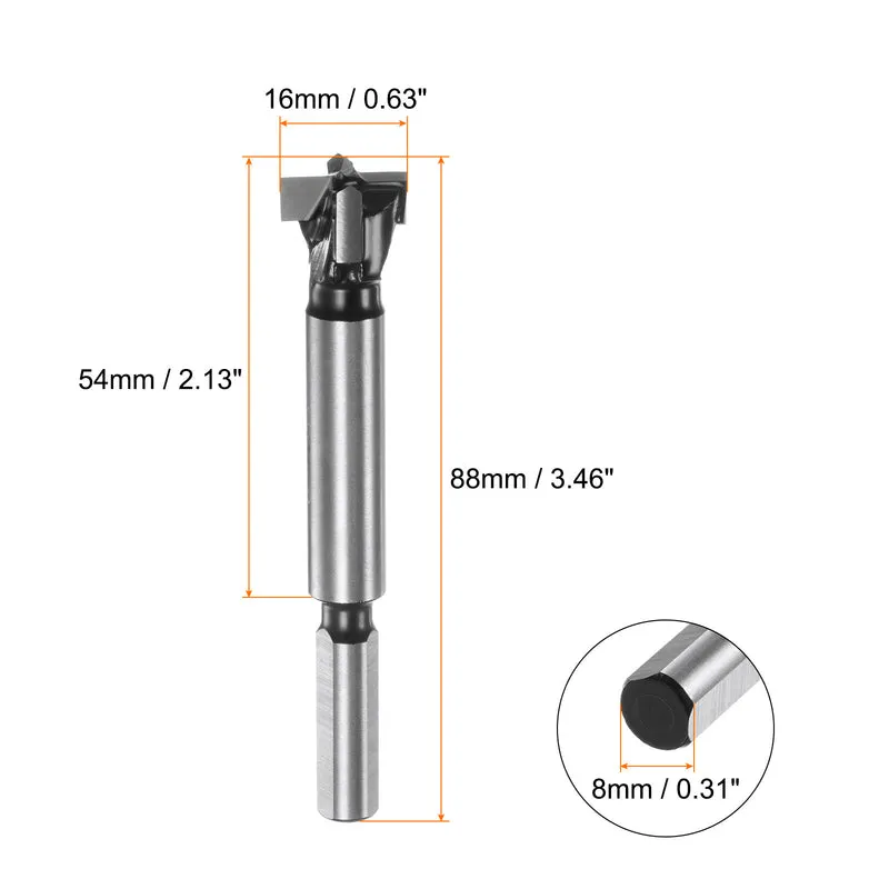 Forstner Drill Bit 16mm (5/8") K30/C1 Carbide Wood Hinge Hole Opener