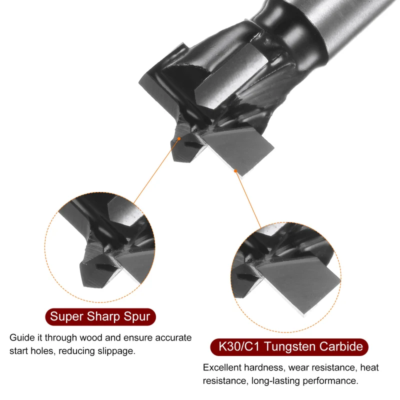 Forstner Drill Bit 16mm (5/8") K30/C1 Carbide Wood Hinge Hole Opener