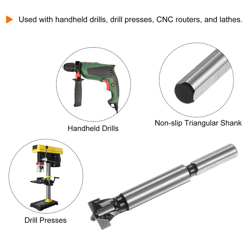 Forstner Drill Bit 16mm (5/8") K30/C1 Carbide Wood Hinge Hole Opener
